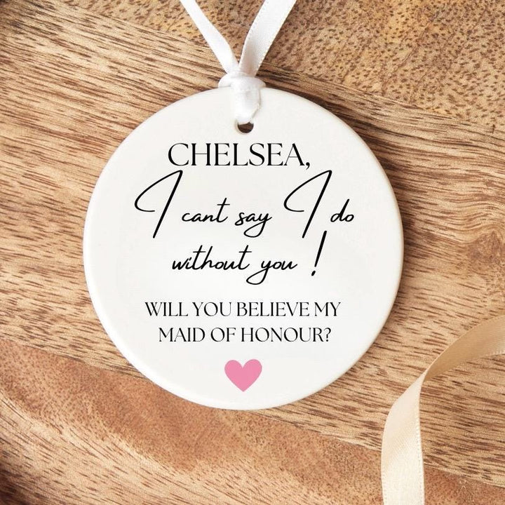Personalised Maid of Honour Proposal Keepsake Ornament - Bridal Proposal box - Maid of Honour gift - Bridal Party Wedding Day Gift
