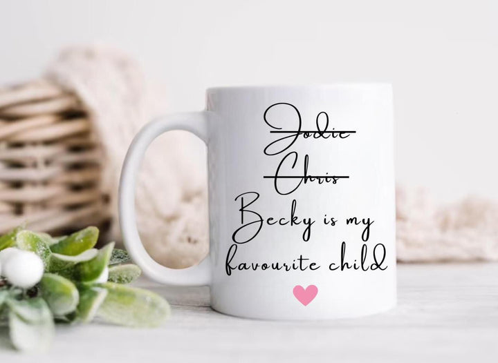Funny Mothers Day Personalised mug - Mom Gift Idea - Funny Mother in law gift -Punch Needle Pillow Gift - Personalised Favourite child gift
