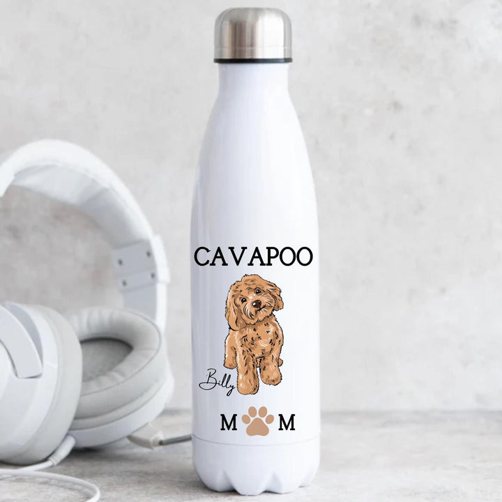 Mum and dad cavapoo water bottle - Personalised cavapoo gifts - Cavapoo gift - Cavapoo puppy - New cavapoo owner - Cavapoo mum