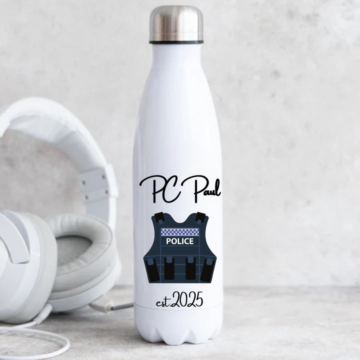 Personalised Police officer water bottle - Police force - Police graduation - Blue line worker - Law enforcement - Police school academy