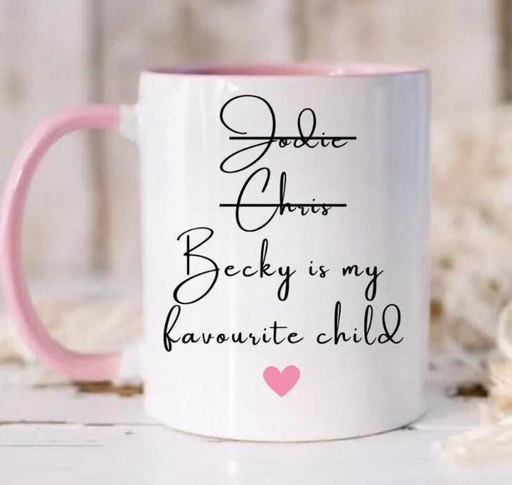 Funny Mothers Day Personalised mug - Mom Gift Idea - Funny Mother in law gift -Punch Needle Pillow Gift - Personalised Favourite child gift