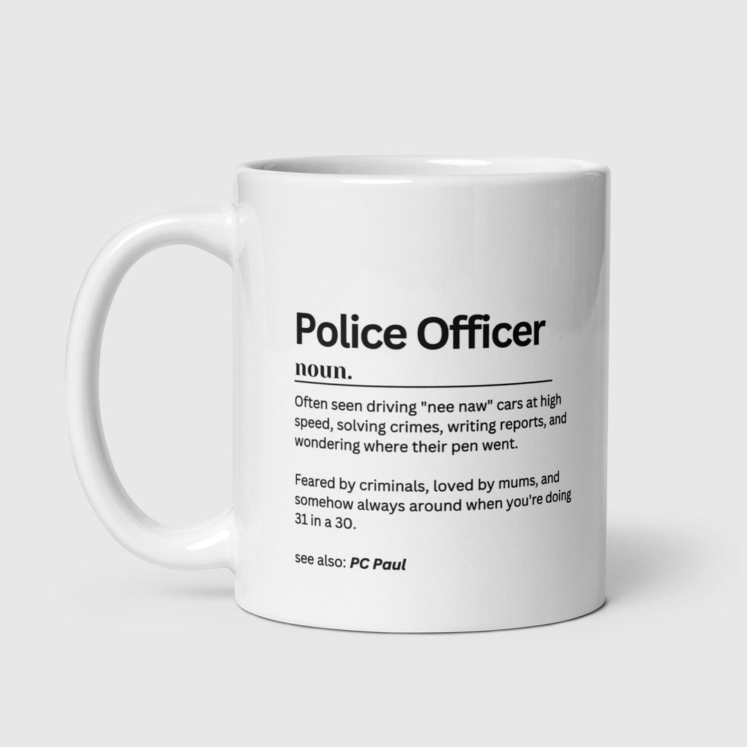 Funny personalised Police officer mug - Police force - I drive a nee naw car - Blue line coworker - Law enforcement - Police school academy