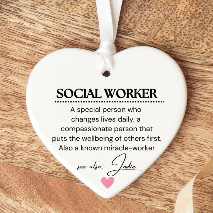 Personalised social worker ornament - Newly qualified social worker gift - Social worker gift - Thank you social worker - Custom gifts