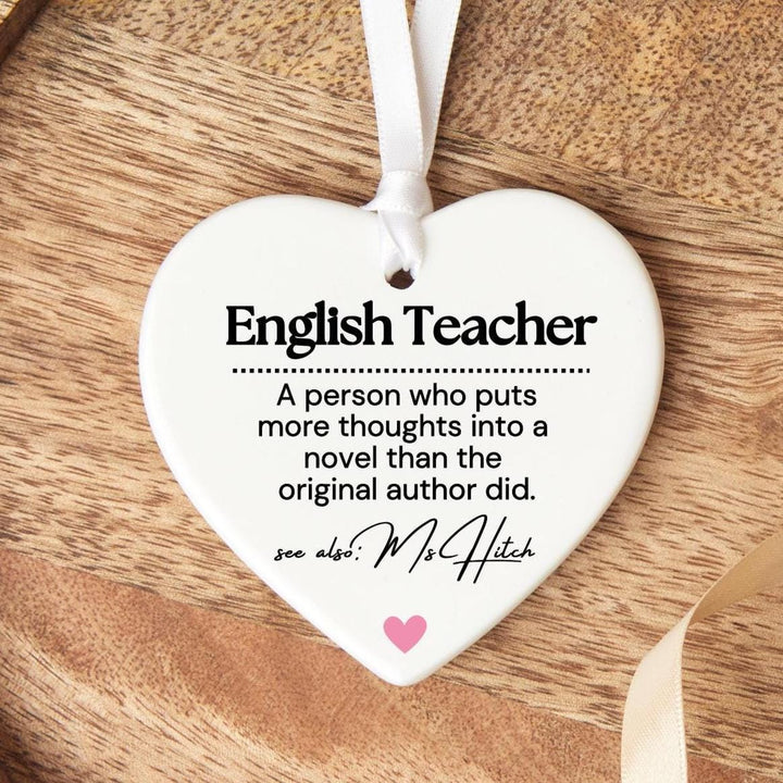 Personalised English teacher ornament - Newly qualified English teacher gift - English Teacher gift - Thank you teacher - End of term