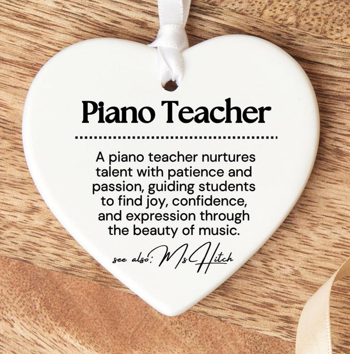 Personalised piano teacher ornament - Newly qualified piano teacher gift - Piano Teacher gift - Thank you piano teacher - Piano tutor