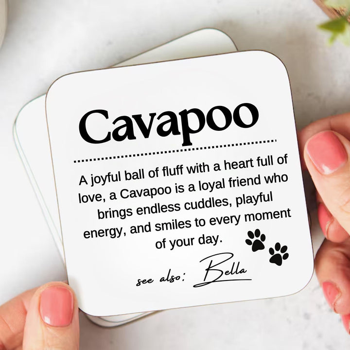 Personalised cavapoo coaster - Cavapoo gifts - Cavapoo mum and dad gift - Custom dog lover present - New puppy cavapoo - Birthday gift