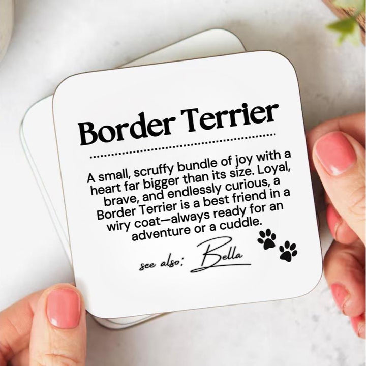 Personalised Border Terrier coaster - Border Terrier gifts - Terrier mum - Terrier dad - Border Terrier puppy - From dog gift