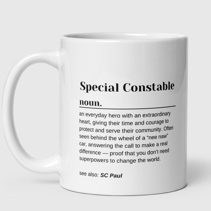 Special Constable gift -  Funny personalised Police officer mug - Police force - Nee naw Car - Law enforcement - Police school academy - SC