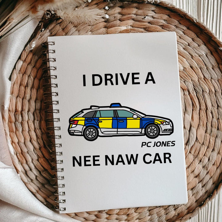 Personalised Police officer notebook  - Police force - I drive a nee naw car - Blue line coworker - Law enforcement - Police school academy
