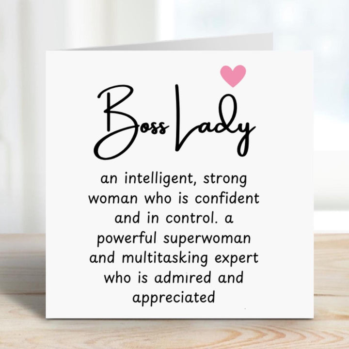 Boss lady card- Gifts for boss female - Boss definition - Funny gift ideas for office bestie - Promotion congratulations - Female boss babe