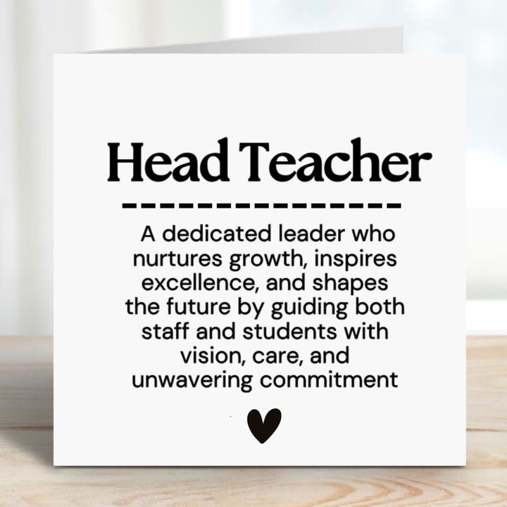 Head teacher card - New Job Promotion Head teacher gift - Head Teacher thank you - Congratulations headteacher - End of term