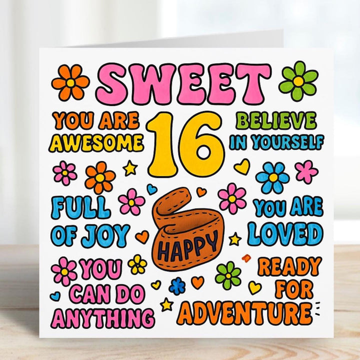 Sweet sixteen affirmation card - 16 birthday gift - Daughters birthday card-  Best friend keepsake - Happy birthday - Turning 16