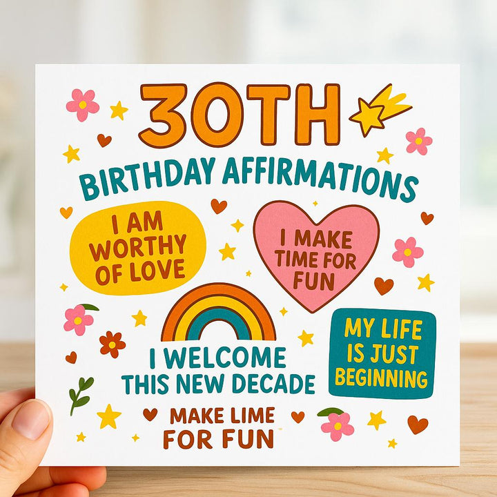 30th birthday card affirmations - 30th birthday gifts - Daughters birthday - Born in 1995 -  Best friend keepsake - Happy birthday
