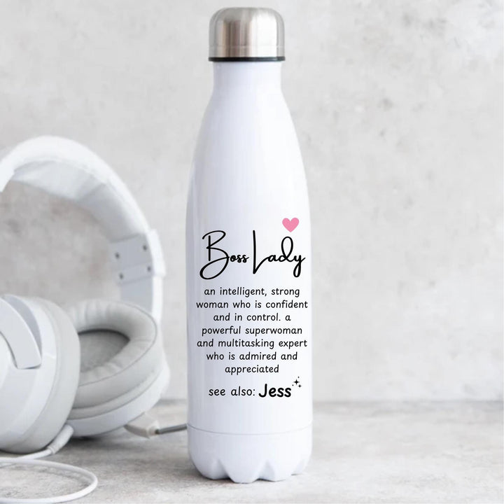 Personalised boss lady bottle - Gifts for boss female - Boss definition - New job gift - Promotion congratulations - Office colleague gift