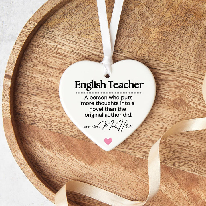 Personalised English teacher ornament - Newly qualified English teacher gift - English Teacher gift - Thank you teacher - End of term