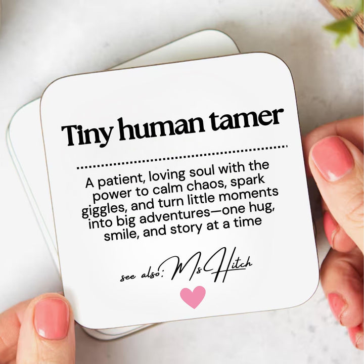 Personalised Tiny Human Tamer gift - Childminder gift - Nursery teacher - Graduation gift - Thank you Tiny Human Tamer - New Parent gift