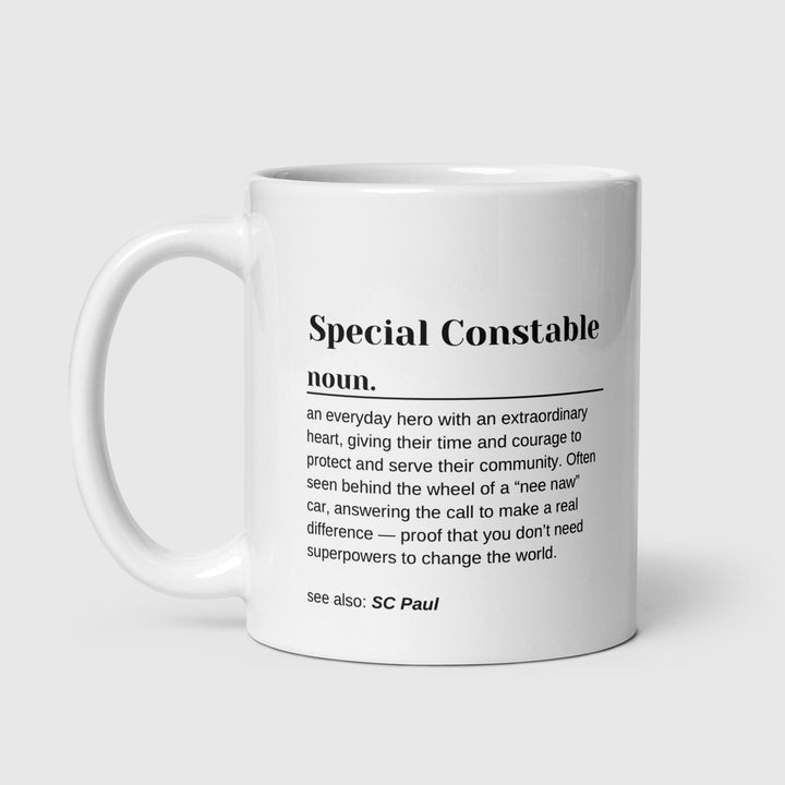 Special Constable gift -  Funny personalised Police officer mug - Police force - Nee naw Car - Law enforcement - Police school academy - SC