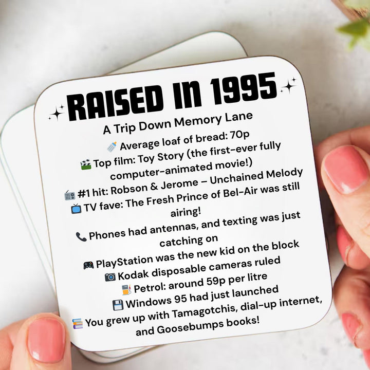 30th Birthday Gift - Born in 1995 Coaster - Turning 30 Present - Milestone Birthday Keepsake - Fun Gift for Him Her Friend - Turning thirty
