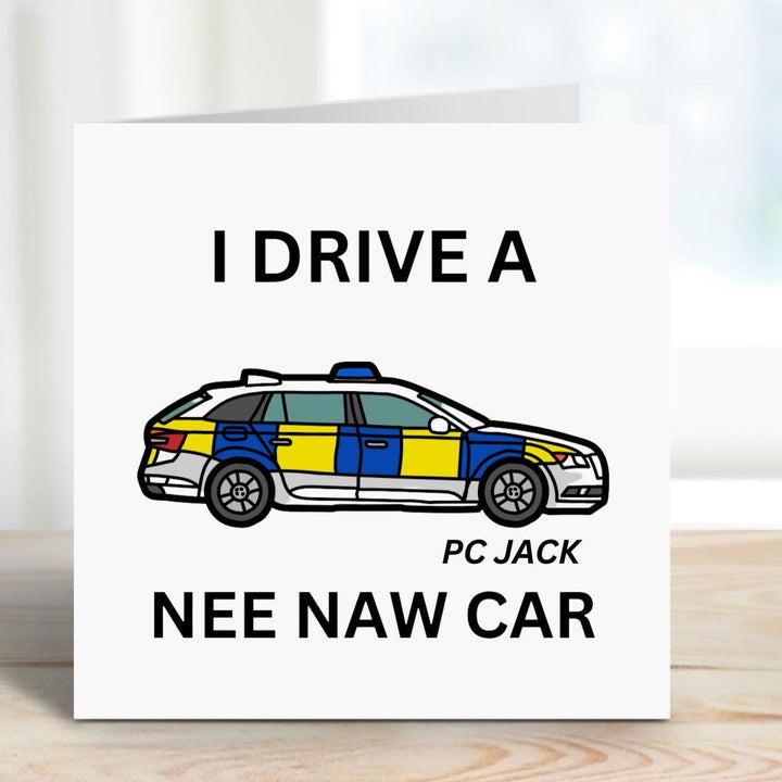 Personalised Police officer card - Police force - I drive a nee naw car - Blue line coworker - Law enforcement - Police school academy
