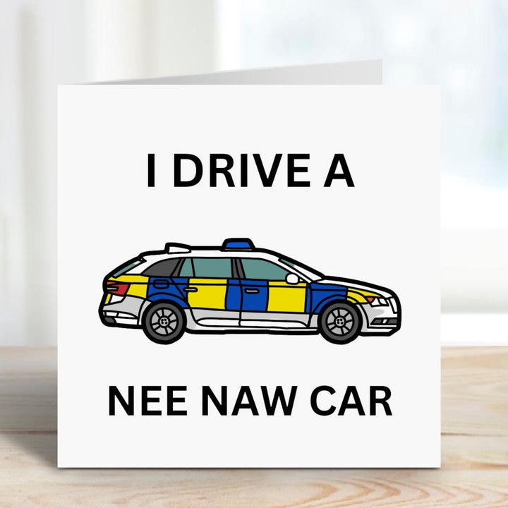 Personalised Police officer card - Police force - I drive a nee naw car - Blue line coworker - Law enforcement - Police school academy