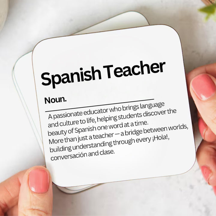 Spanish Teacher Coaster Gift | Language Teacher Appreciation | Spanish Classroom Decor | Teacher Thank You Gift | End of Year Gift for Educa