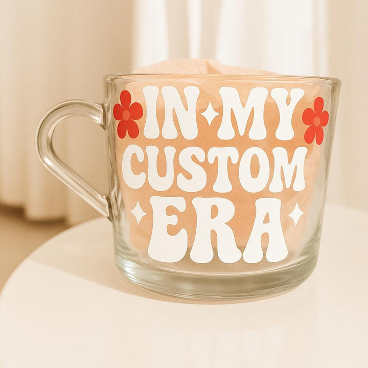 In my custom era glass mug - Birthday eras - In my soft girl era - In my thirties era - In my mom era - In my bride era - In my era glass