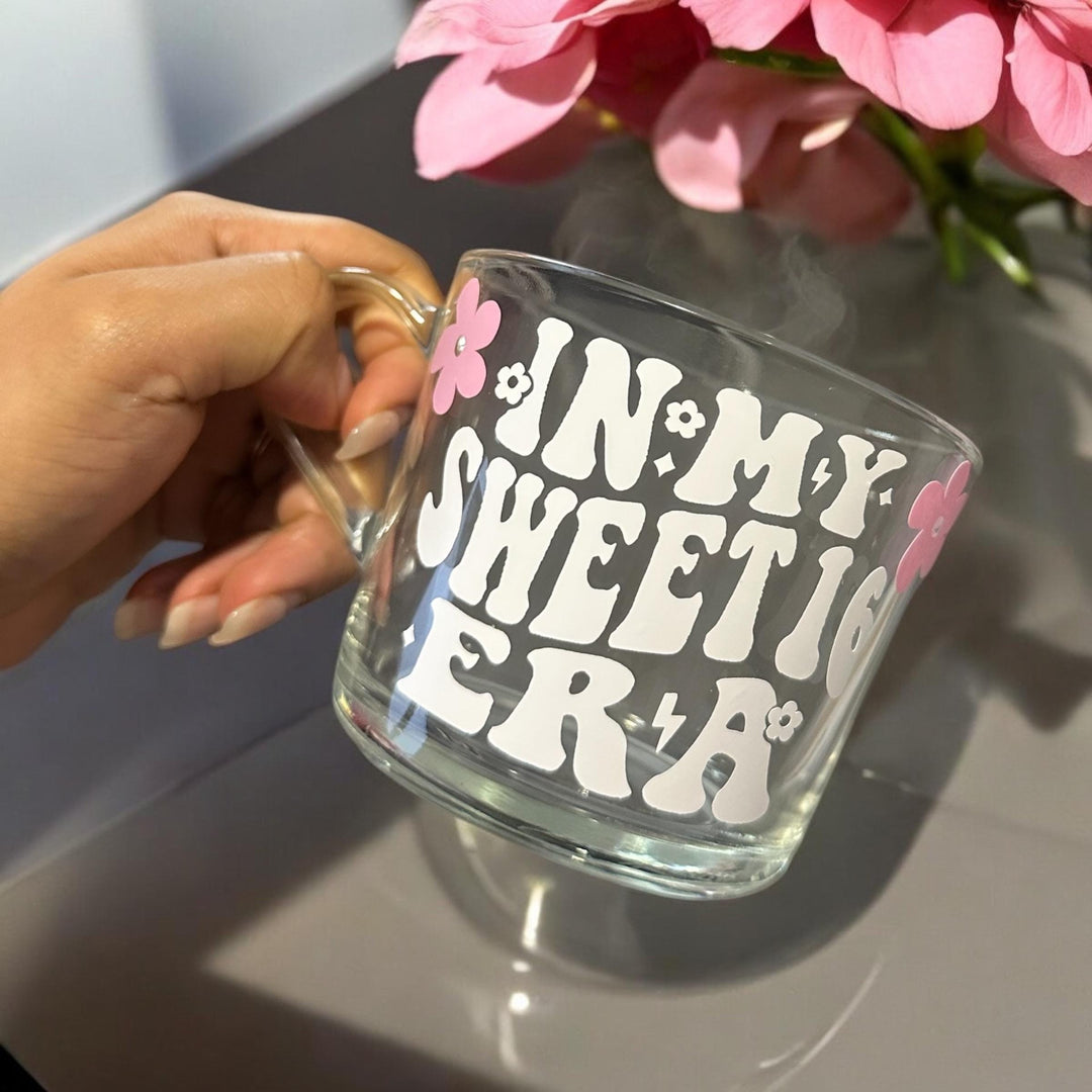 In my sweet 16 era- Sweet sixteen glass tumbler - 16th birthday gifts - Luxury daughter birthday girl present -  Best friend  - Floral glass