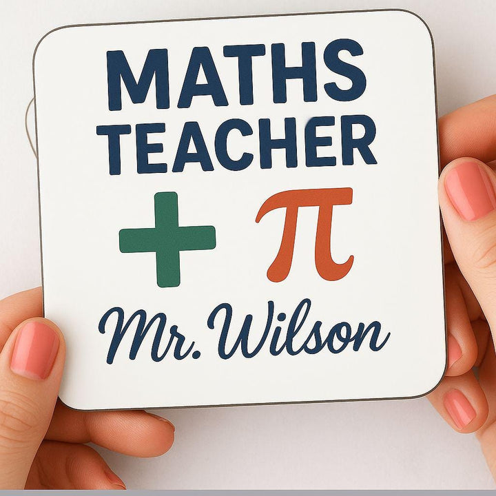 Personalised maths teacher coaster - Maths teacher gift - Mathematician gift - Job work gift - Maths tutor gift - End of term gift