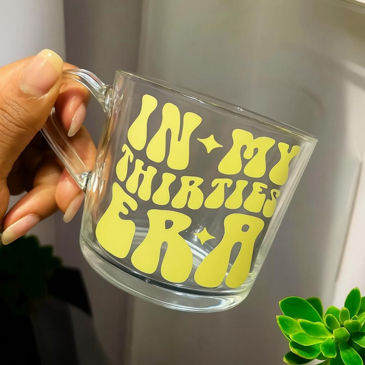 Different Colours - In my thirties era glass mug - 30th birthday gifts - Luxury daughters birthday present -  Best friend - Happy birthday (Copy)