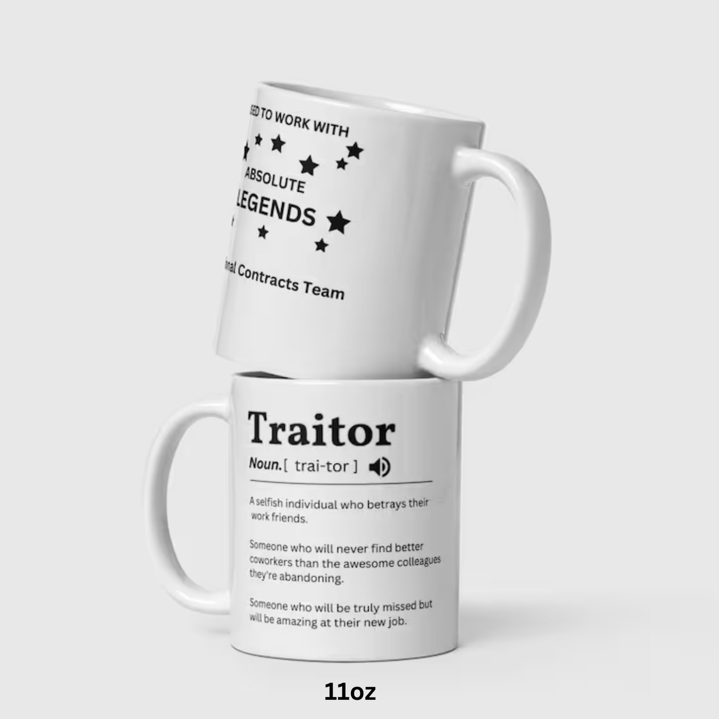 Personalised “Funny Traitor” Personalised Mug –  Leaving Gift for Coworkers