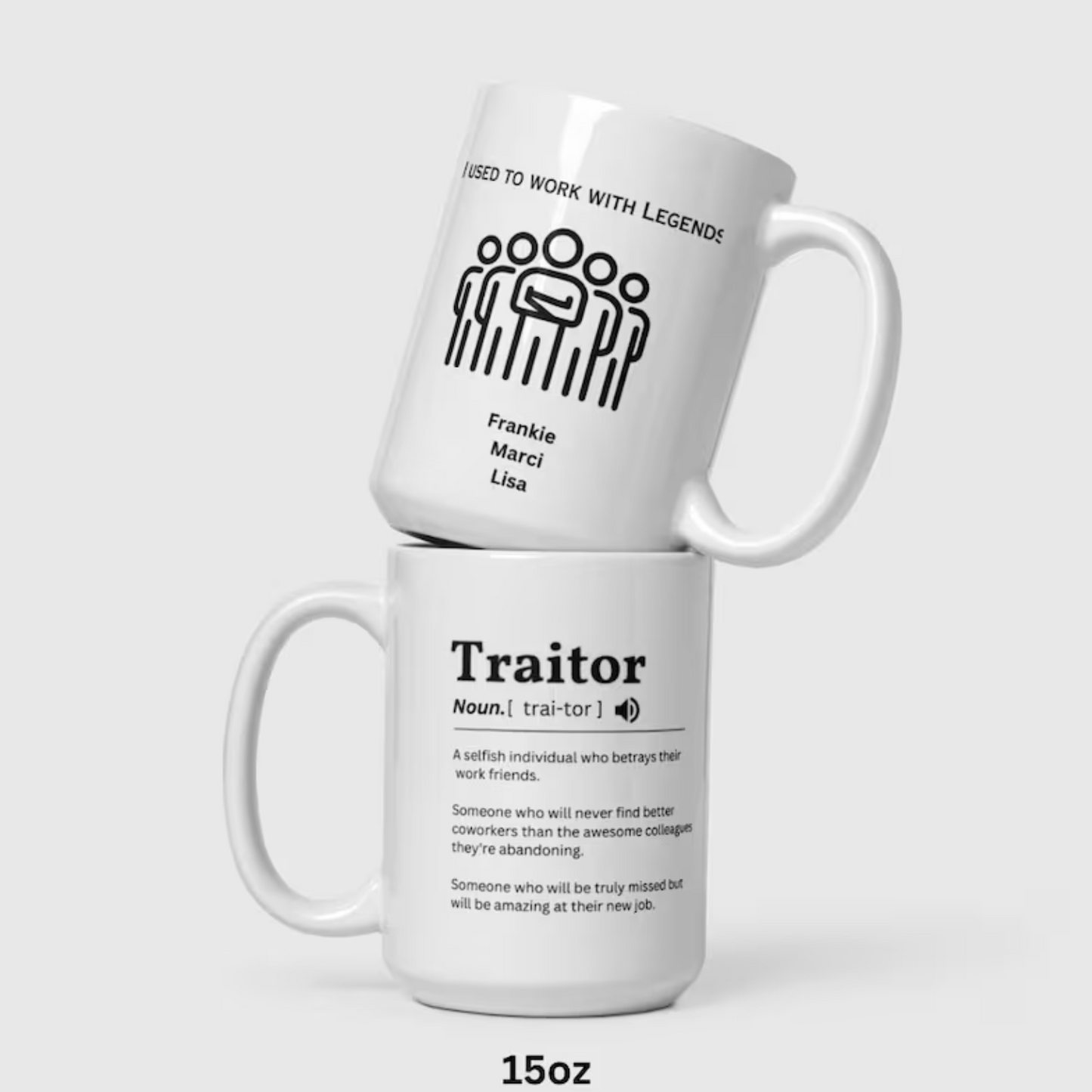 Personalised “Funny Traitor” Personalised Mug –  Leaving Gift for Coworkers