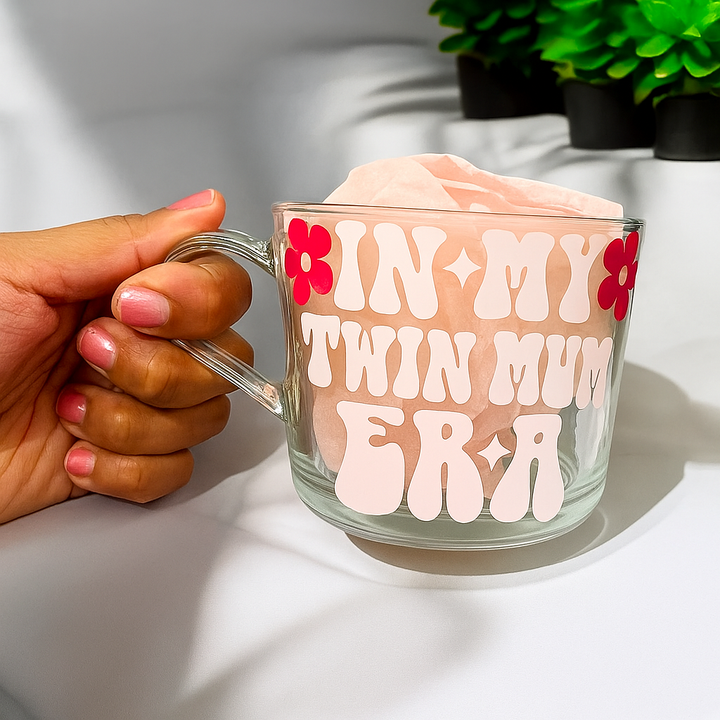 Twin Mum Era Glass Mug - Gift for Mum of Twins | Kelham Treasures