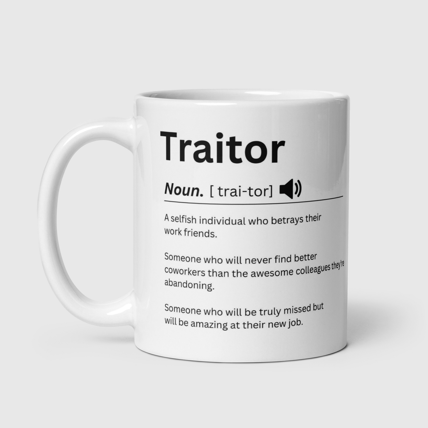 Personalised “Funny Traitor” Personalised Mug –  Leaving Gift for Coworkers