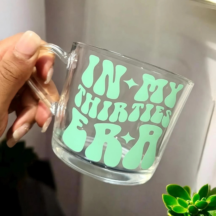 Different Colours - In my thirties era glass mug - 30th birthday gifts - Luxury daughters birthday present -  Best friend - Happy birthday (Copy)